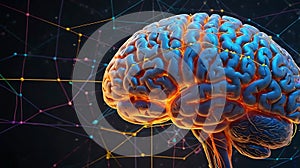 brain Illustration with Colorful Animative Design photo