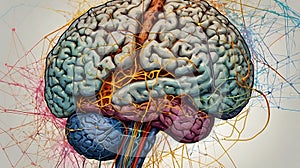 brain Illustration with Colorful Animative Design photo