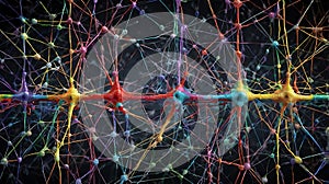 brain Illustration with Colorful Animative Design photo