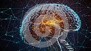 brain Illustration with Colorful Animative Design photo