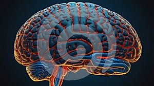 brain Illustration with Colorful Animative Design photo