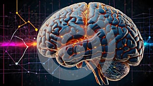 brain Illustration with Colorful Animative Design photo
