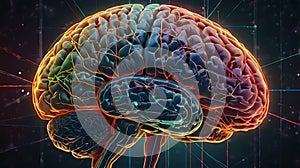 brain Illustration with Colorful Animative Design photo