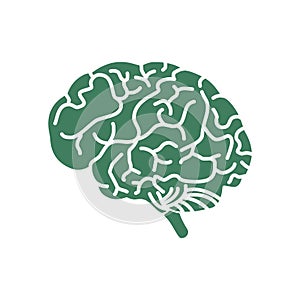 Brain illustration logo icon.