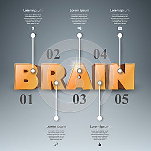 Brain infographic and business icon.