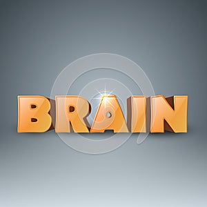 Brain infographic and business icon.