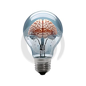 The brain inside the light bulb and inside the light bulb were filled with water.