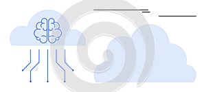 Brain Integrated with Cloud Technology Representing Artificial Intelligence and Data Concepts