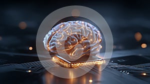 Brain Integrated with Complex Circuit Patterns, Symbolizing Artificial Intelligence