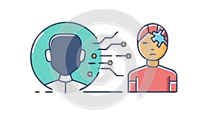 Brain Interface Data Flow Mental Health Tech Vector Design, vector design Generative AI