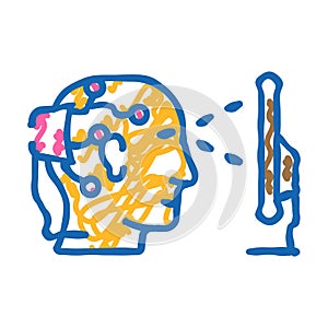 brain interface device future technology icon doodle illustration
