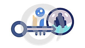 Brain Key Icon for Unlocking Knowledge and Cognitive Solutions, vector design Generative AI