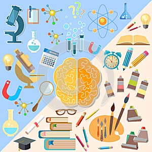 Brain left and right hemisphere power mind