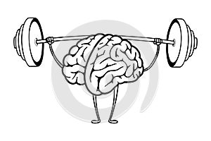 Brain lifting barbell. Brain workout