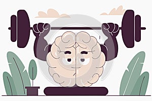 Brain lifting barbell. Brain workout