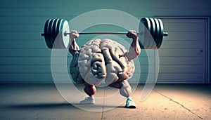 The brain lifts the barbell. AI Generated