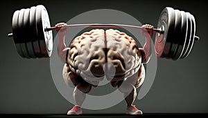 The brain lifts the barbell. AI Generated