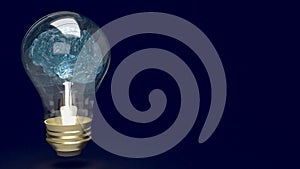 The Brain light bulb for education or creative inspiration concept 3d rendering