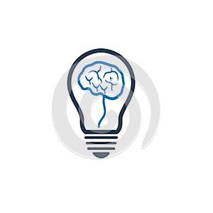 Brain in light Bulb line icon. Idea icon. Business Idea Icon