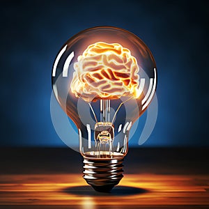 Brain lightbulb, AI generated
