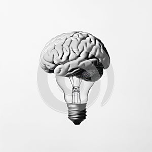 Brain Lightbulb Concept for Creativity and Innovation