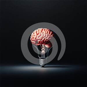 Brain Lightbulb Concept for Creativity and Innovation