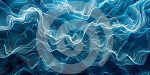 The Brain-Like Quantum Computing System Rendered on a Blue Abstract Background. Concept Technology,