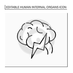 Brain line icon photo