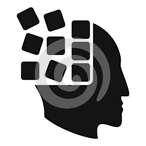 Brain lock mind icon simple vector. Memory person
