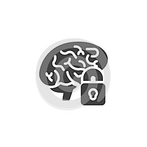 Brain lock vector icon