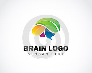 brain logo creative nature health mind creative color gradient education
