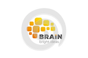 Brain Logo design abstract vector template. Creative Brainstorm Think Idea Psychology Mind Logotype concept icon