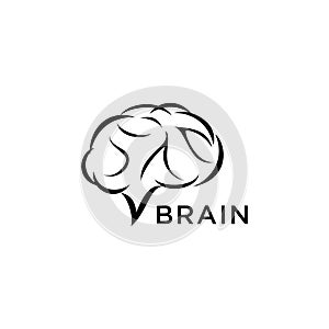 Brain logo template design vector simple icon symbol