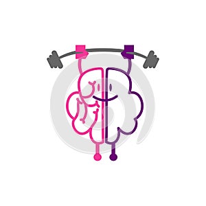 Brain Logo template Think idea concept Brainstorm power thinking icon