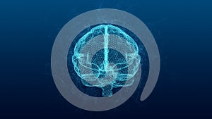 Brain. Low polygonal abstract digital human brain. Neural network. IQ testing, artificial intelligence virtual emulation science