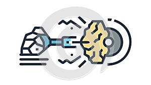 Brain-Machine Interface Neurotechnology, AI Integration Vector, vector design Generative AI