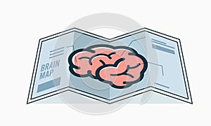 The Brain Map. Isolated Vector Illustration