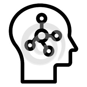 Brain mapping, Line vector icon which can easily modify or edit