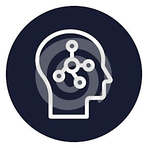 Brain mapping, Line vector icon which can easily modify or edit