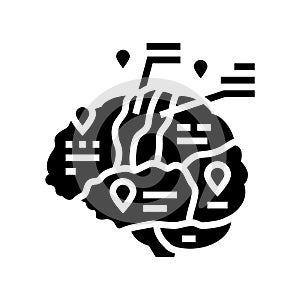 brain mapping neuroscience neurology glyph icon vector illustration