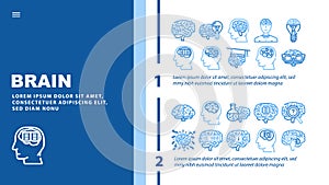 brain mind human head landing header vector