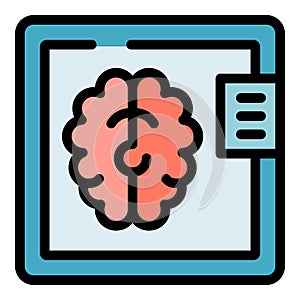 Brain mri image icon vector flat