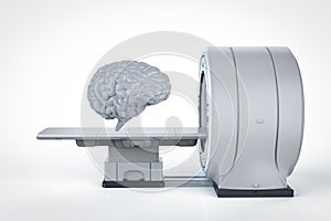 Brain with mri scan machine