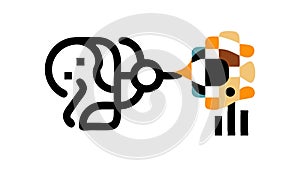 Brain network for AI and data processing, vector design Generative AI