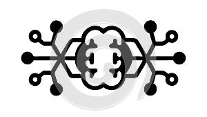 Brain Network Artificial Intelligence Neural Connectivity Mind Map, vector design Generative AI