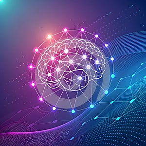 Brain Network Connection Conceptual Visualization Digital Cyberspace Communication Internet Backdrop