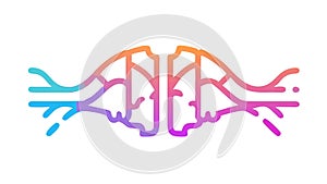 Brain with Network Connections, Cognitive Function and AI, vector design Generative AI