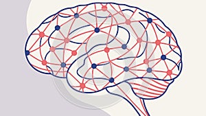 Brain with Network Connections, Cognitive Intelligence. vector design Generative AI
