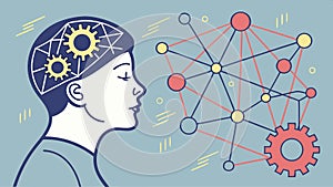 Brain with network connections, illustrating technology and AI concept vector design Generative AI