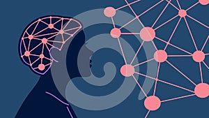 Brain Network Connectivity, Digital Thought Process, vector design Generative AI